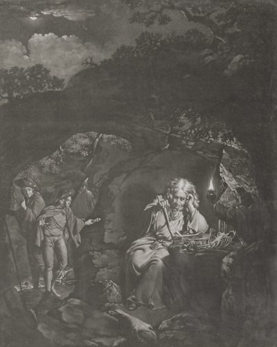 A Philosopher by Lamplight (engraved by William Pether) by Joseph Wright of Derby